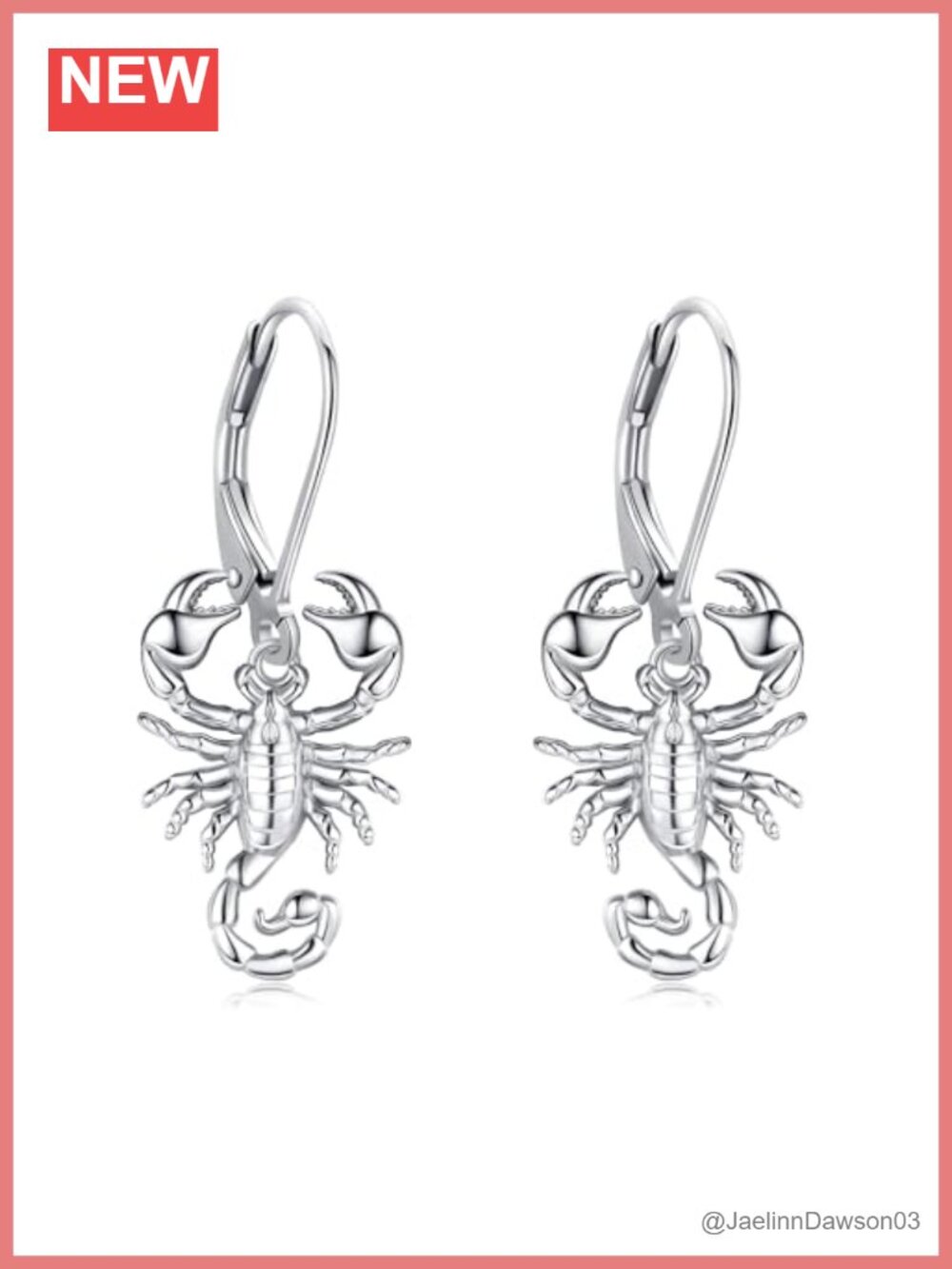 Sterling Silver Scorpion Dangle Earrings Hypoallergenic Gift for Women